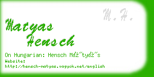 matyas hensch business card